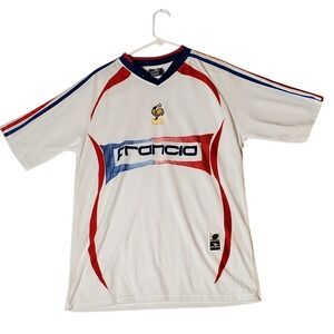 France Soccer Jersey Drako White Blue‎ Red Rooster Logo Men One Size